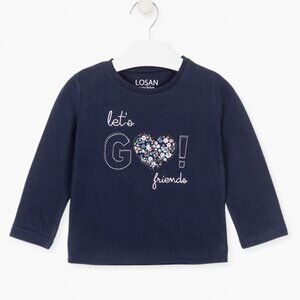 Navy Long Sleeve Kids Tee